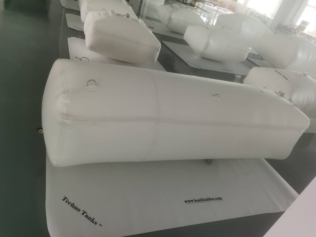 marine fuel bladder over mat