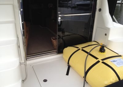 loaded marine fuel bladder on yacht